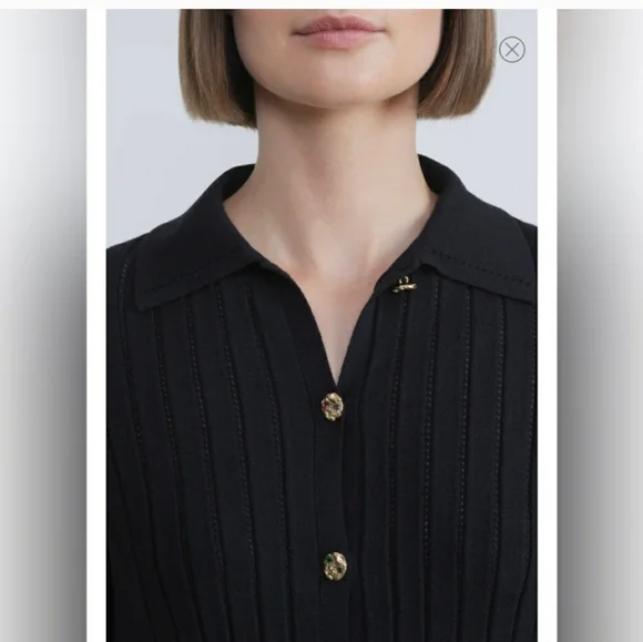 Nwt LAFAYETTE 148 NEW YORK Rib-Knit Button-Down Cardigan large